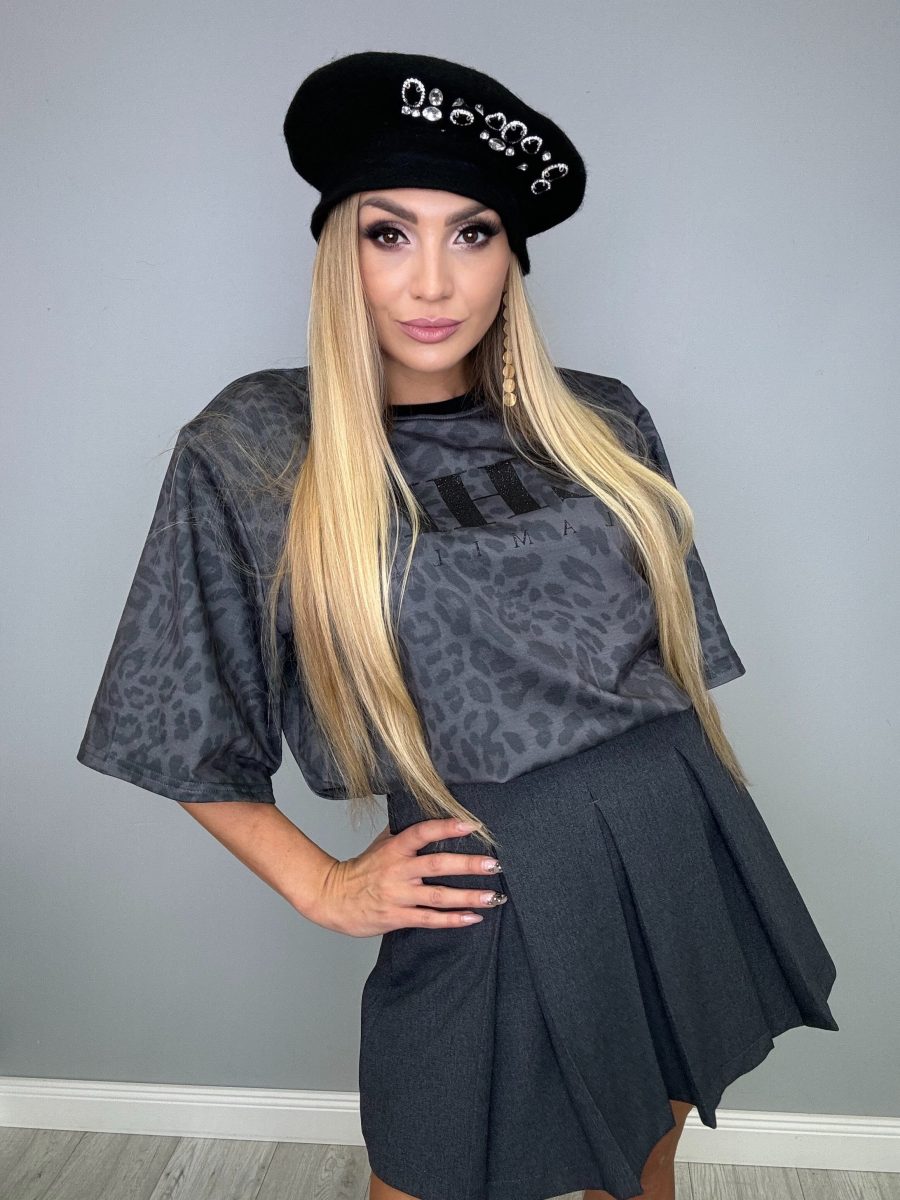 Beret zdobiony kryształkami - obrazek 1