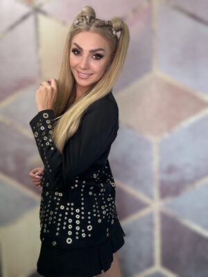 Ekskluzywna marynarka ze złotymi zdobieniami - obrazek 3