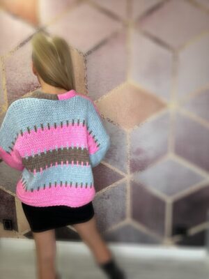 Kardigan trzykolorowy stonowany - obrazek 4