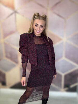 Marynarka krótka pantera bordo