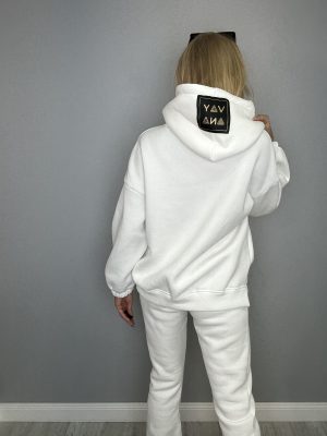 Ocieplony komplet dresowy biały VAYANA - obrazek 7