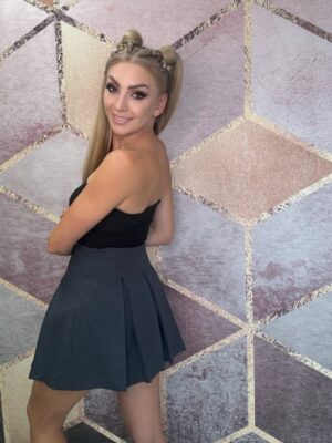 Plisowane spódniczko spodenki ciemny szary - obrazek 3