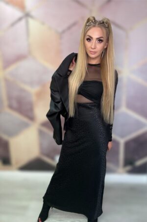 Spódnica długa satynowa różne kolory - obrazek 3