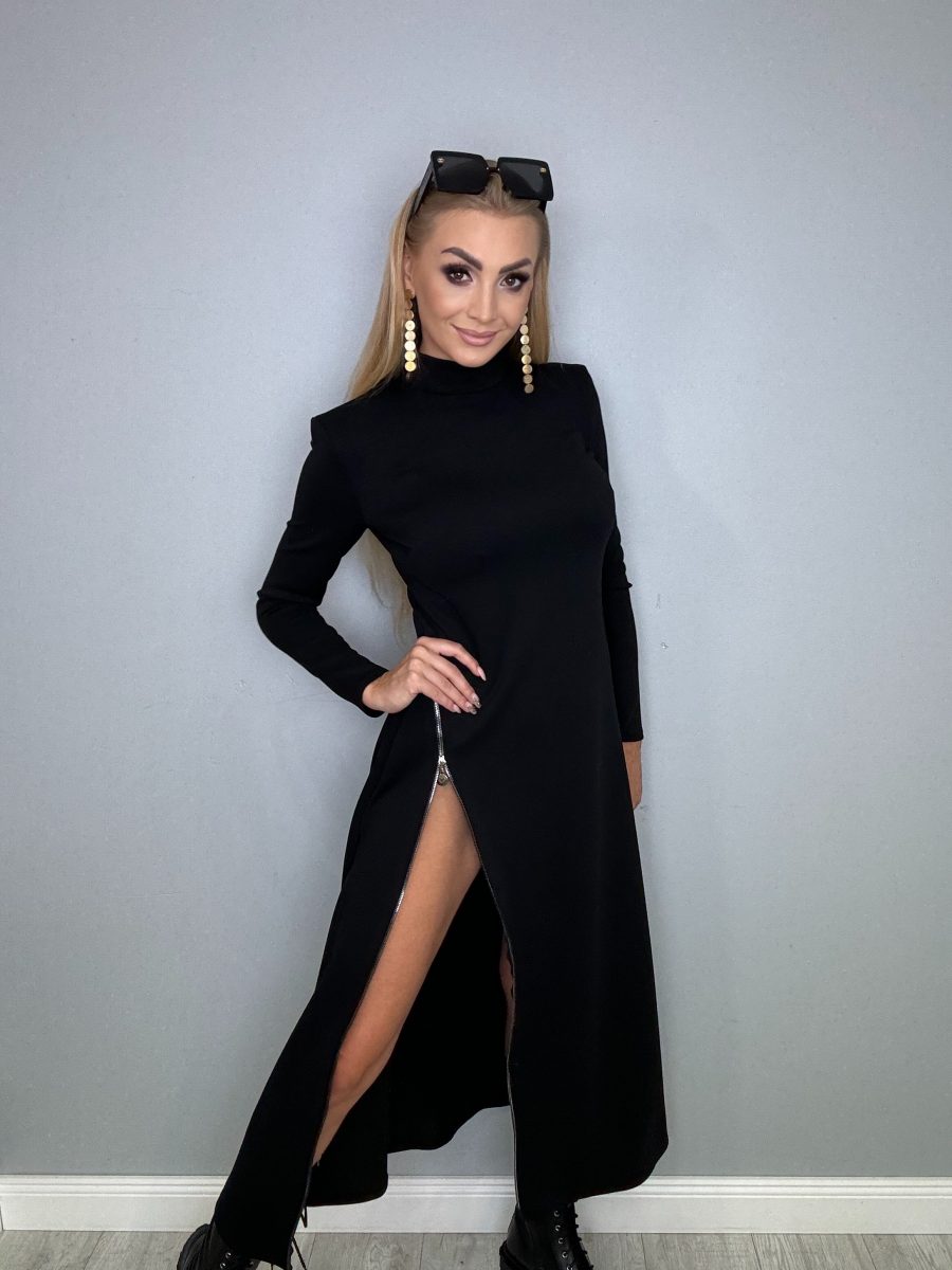 Piękna i Moda Sukienka maxi zip czarna Sukienka maxi Zip czarna - obrazek 1