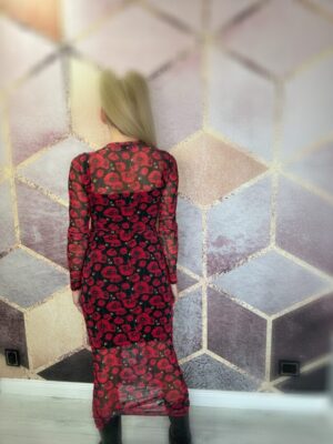 Siateczkowa sukienka w maki - obrazek 5