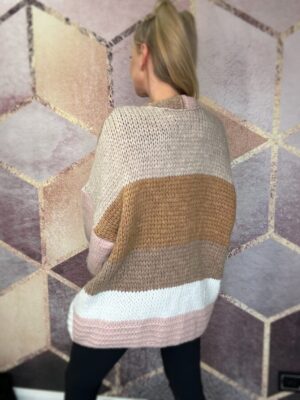 Kardigan oversize Chloe Latte-puder róż - obrazek 5