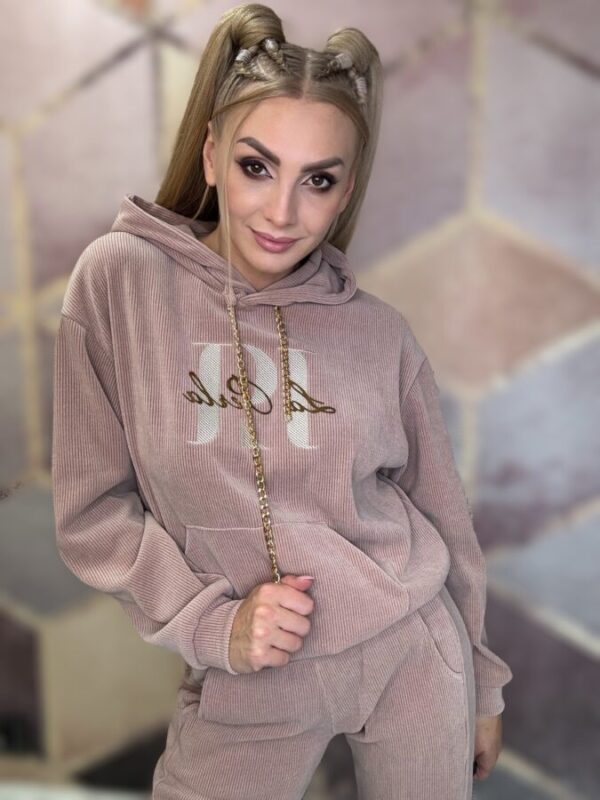 image00003-8.jpeg Dres z kapturem a'la sztruks pudrowy róż - obrazek 1