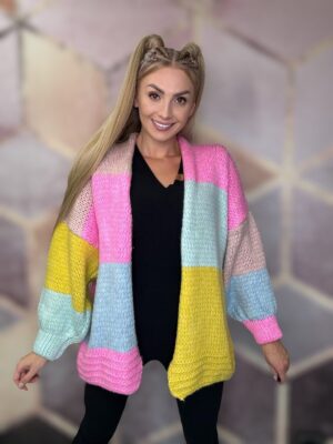 Kardigan oversize Chloe Baby róż-puder róż