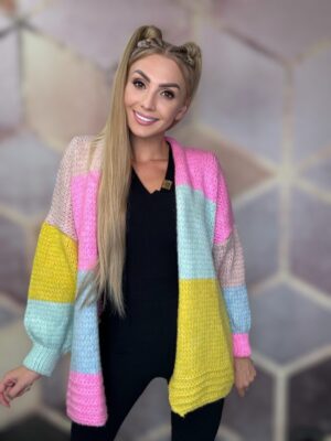 Kardigan oversize Chloe Baby róż-puder róż - obrazek 4