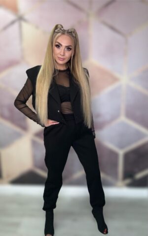 Komplet dresowy kamizelka na napy LA MILLA czarny - obrazek 6