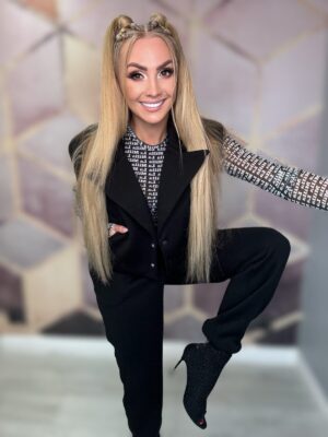 Komplet dresowy kamizelka na napy LA MILLA czarny - obrazek 2