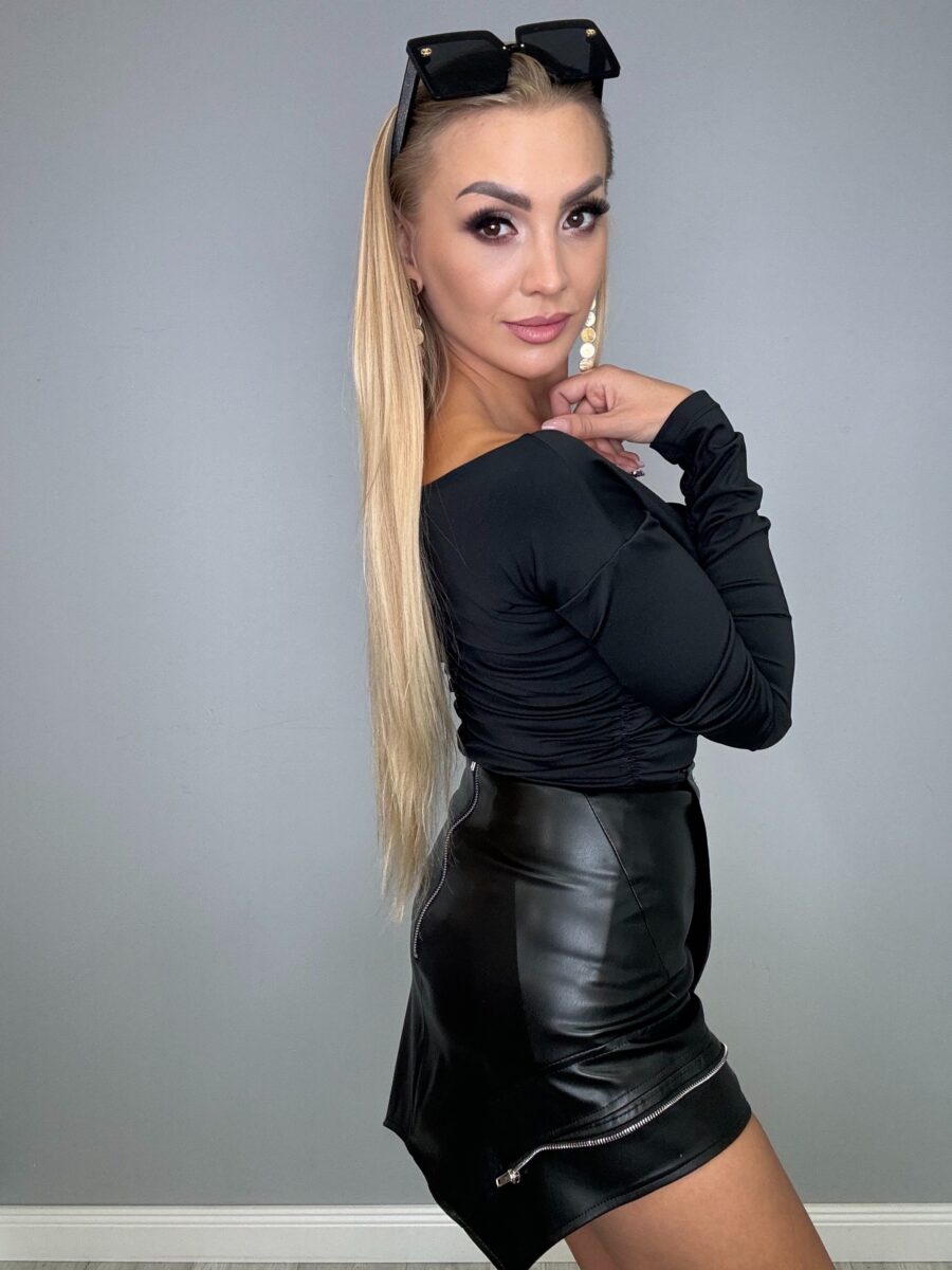 Body czarne z różą (z kwiatem) LA DIVA - obrazek 6