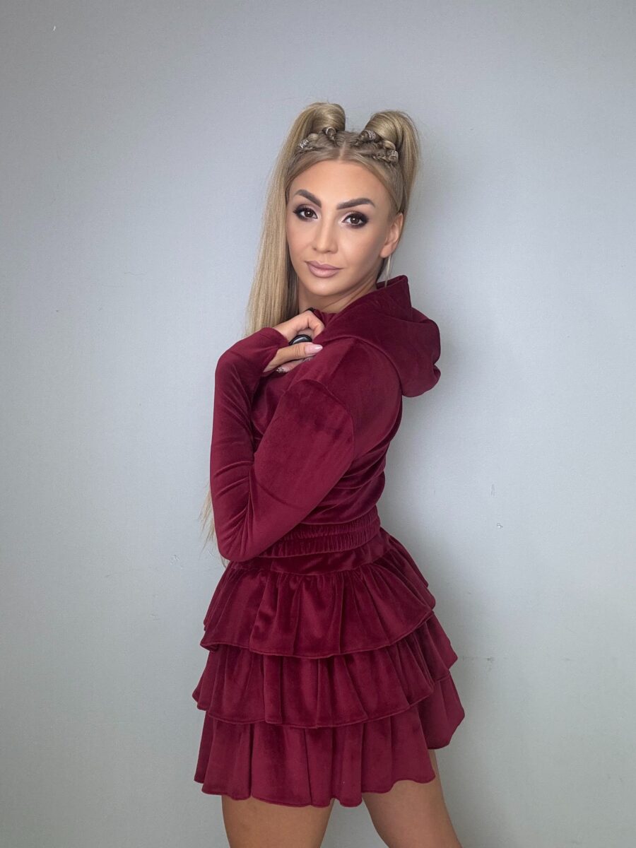 Kombinezon Sukienka Luna Bordo - obrazek 3