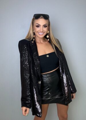 Marynarka cekinowa czarna Przepiękny błysk