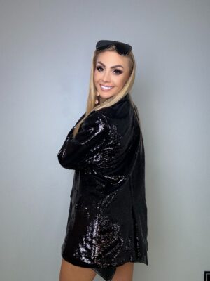 Marynarka cekinowa czarna Przepiękny błysk - obrazek 3