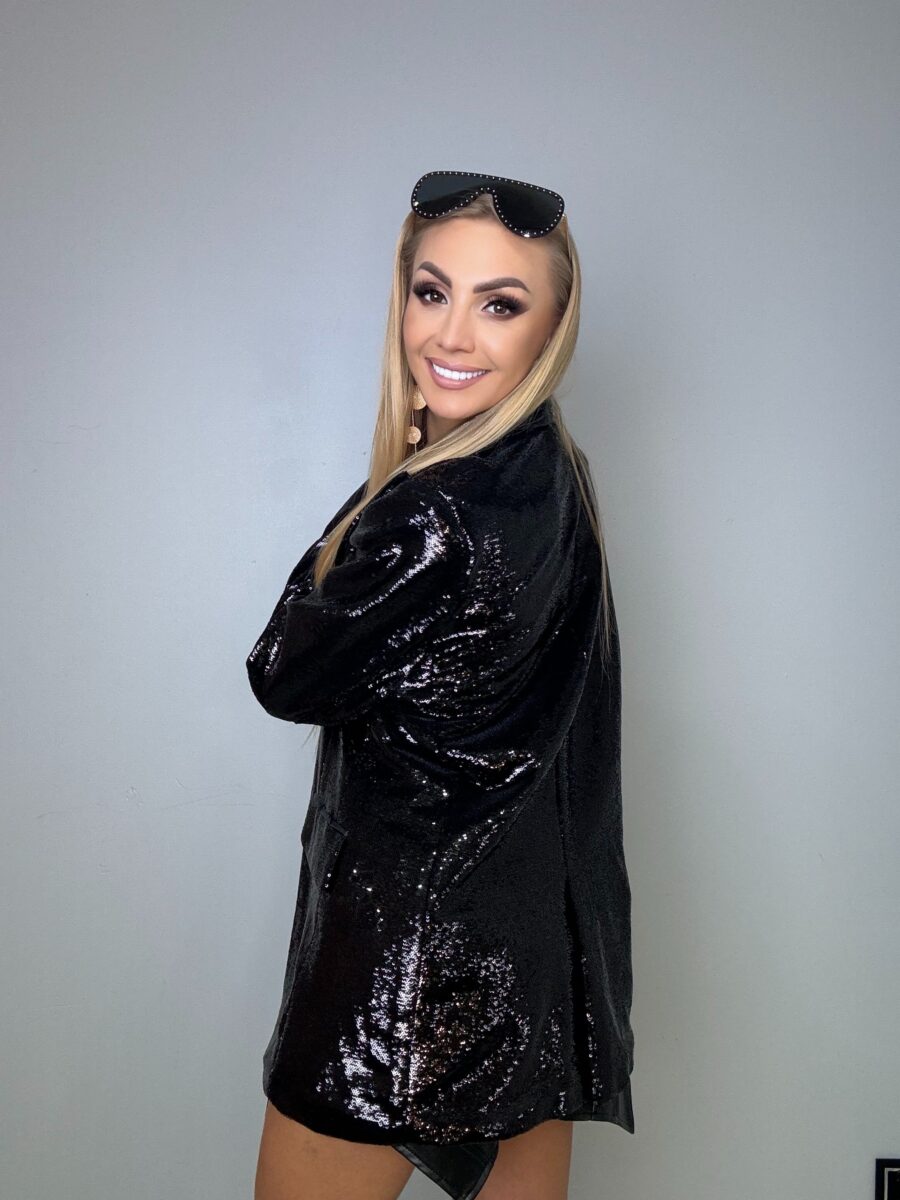 Marynarka cekinowa czarna Przepiękny błysk - obrazek 3