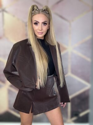 Marynarka z eko skóry wzór wężowy - obrazek 3