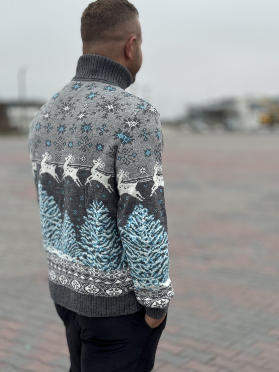 Świąteczny golf męski sweterek - obrazek 3