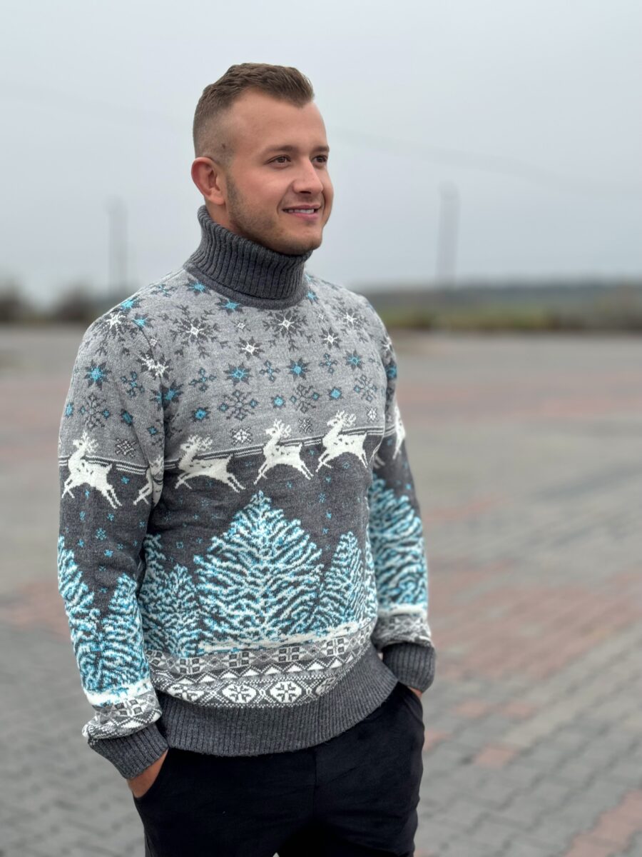 Świąteczny golf męski sweterek - obrazek 2