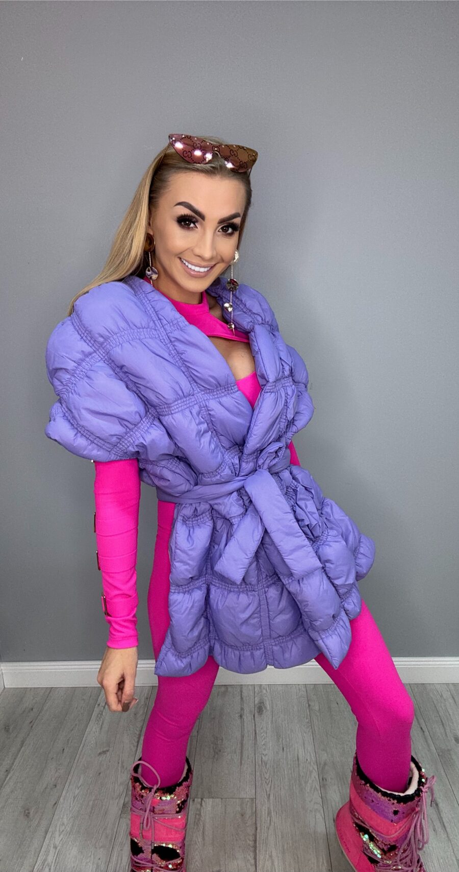 Piękna i Moda Kamizelka pikowana BASTET a'la szal 5 Kamizelka pikowana BASTET a'la szal Fioletowa - obrazek 1