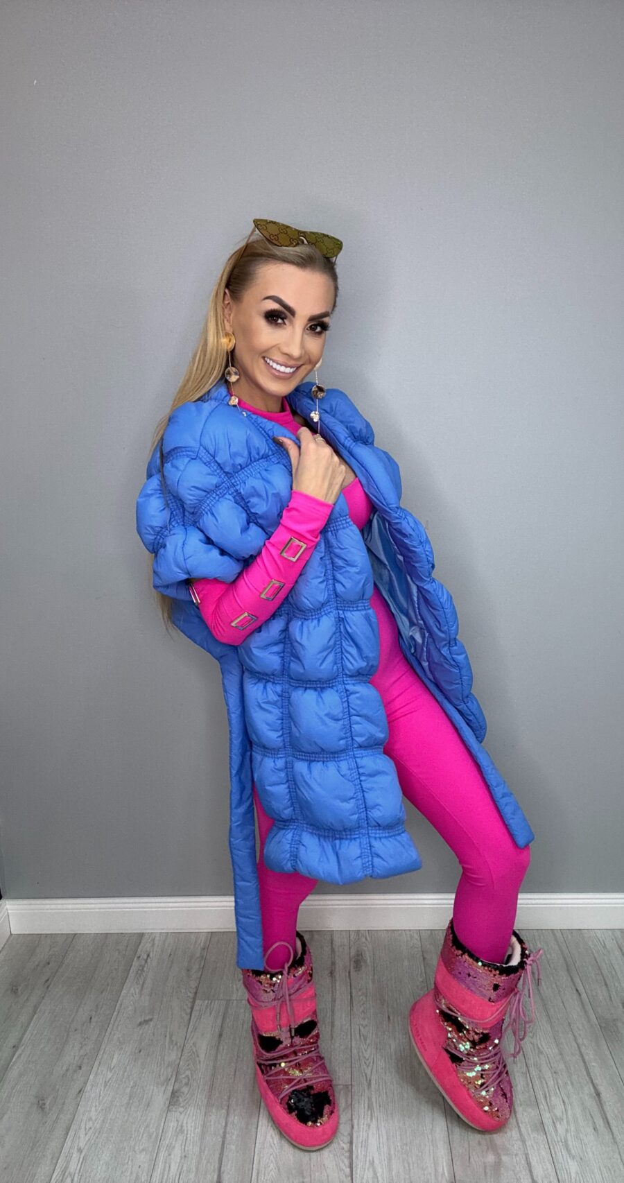 Kamizelka pikowana BASTET a'la szal Niebieska - obrazek 2