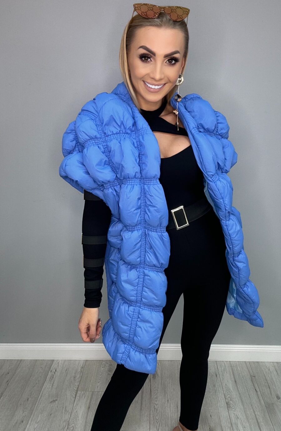 Kamizelka pikowana BASTET a'la szal Niebieska - obrazek 6