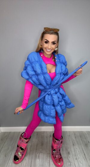 Kamizelka pikowana BASTET a'la szal Niebieska