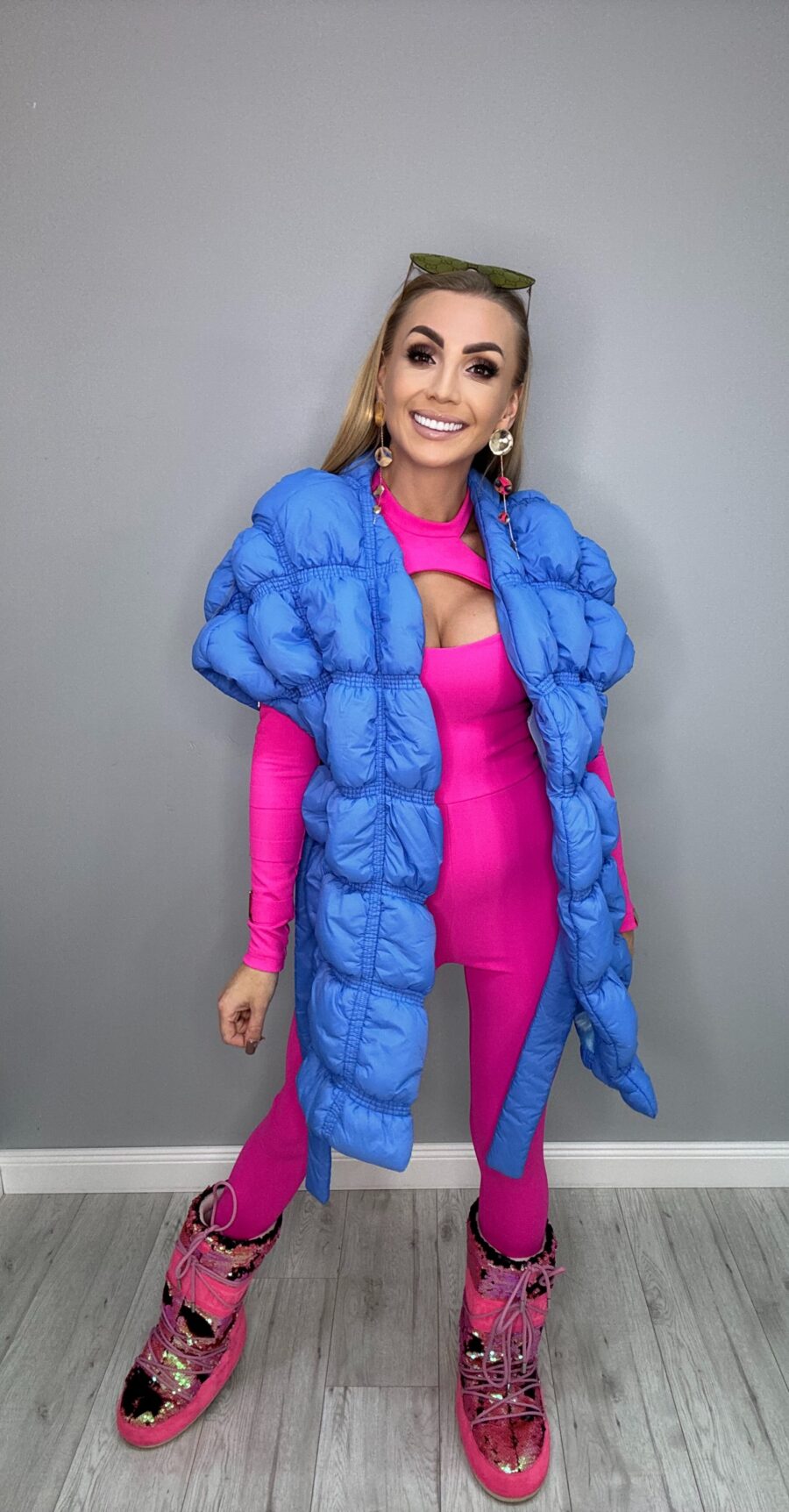 Kamizelka pikowana BASTET a'la szal Niebieska - obrazek 3