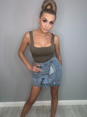 Kokardowa Spódniczka z Jeansu Denim - Fantazja na Wiosnę i Lato