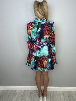 Kombinezon Sukienka Excellence Tropikalny Turkus - obrazek 5