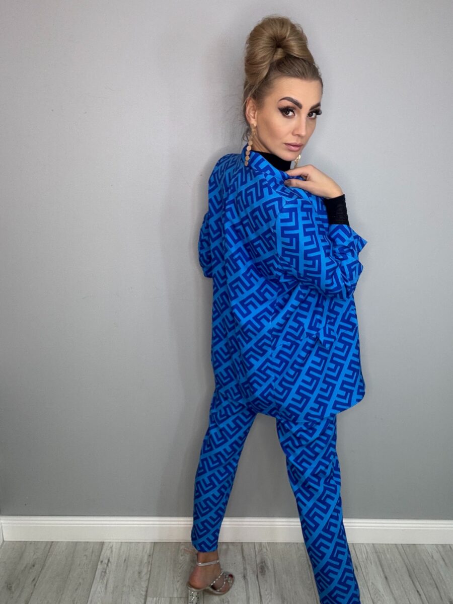 Komplet materiałowy z greckim motywem Niebieski - obrazek 4