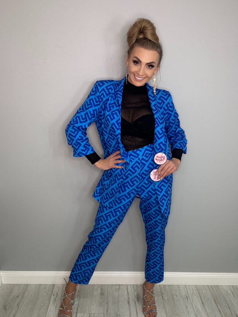 Komplet materiałowy z greckim motywem Niebieski - obrazek 1