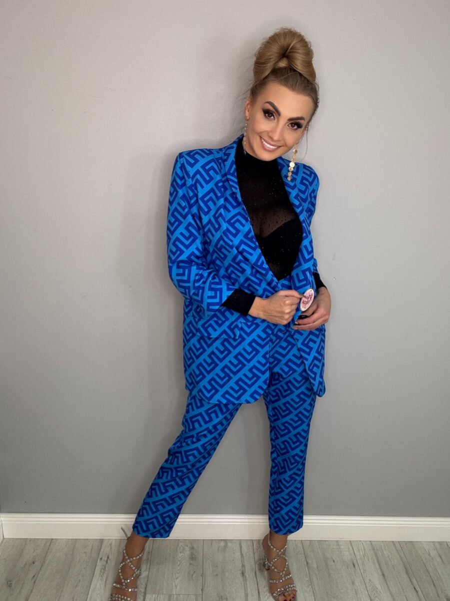 Komplet materiałowy z greckim motywem Niebieski - obrazek 3