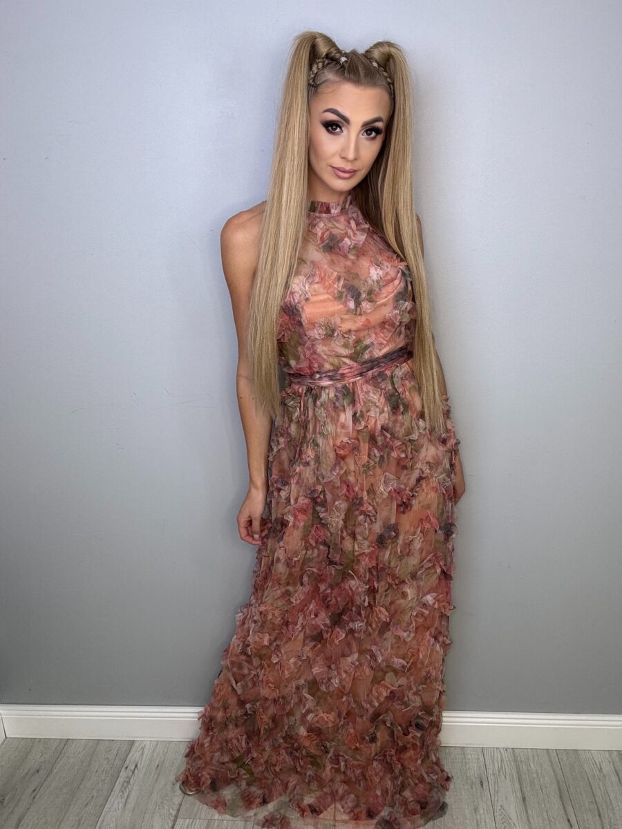 Luksusowa Długa Suknia Szyfonowa „Magia Kwiatów” - obrazek 2