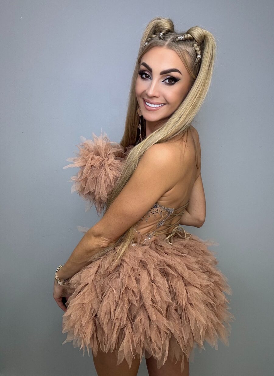 Luksusowy Komplet Tiul Gorset + spòdniczka BEŻ - obrazek 10