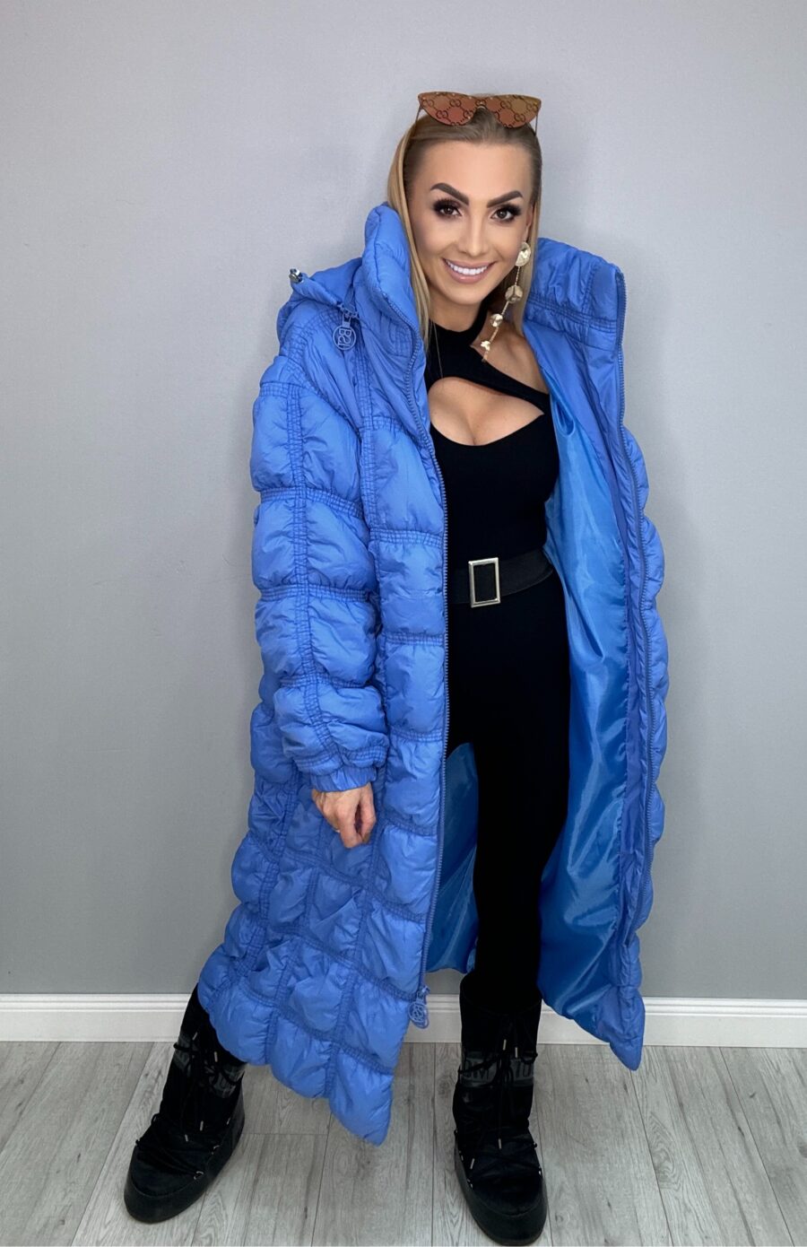 Płaszcz pikowany BASTET niebieski PREMIUM - obrazek 2