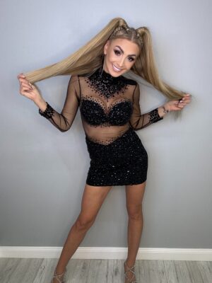 Sukienka Czarny Blask Luksusu - obrazek 4