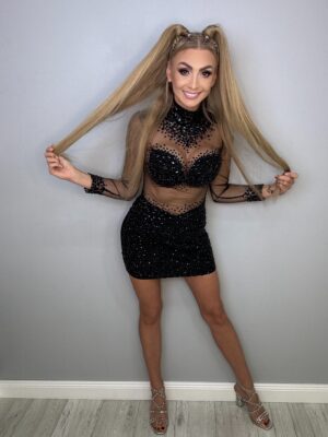 Sukienka Czarny Blask Luksusu - obrazek 2