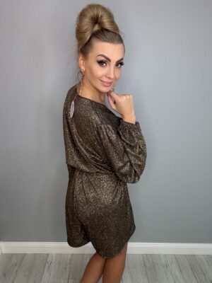 Złoty kombinezon Sukienka LA MILLA OVERSIZE - obrazek 2