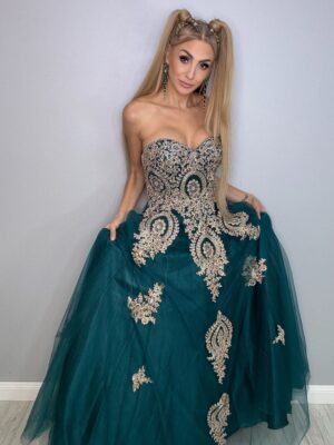 Bajkowa Suknia Księżniczki Zieleń