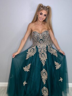 Bajkowa Suknia Księżniczki Zieleń - obrazek 3