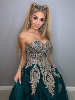 Bajkowa Suknia Księżniczki Zieleń - obrazek 2