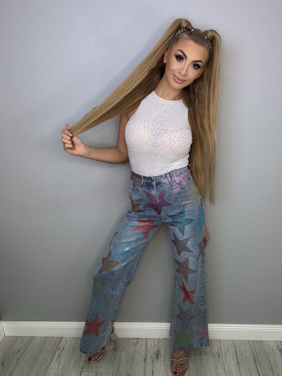 Białe Body z Mieniącymi się Kryształkami - obrazek 2