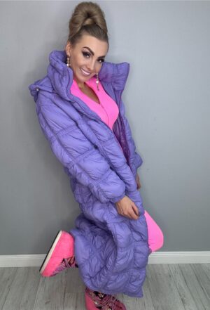 Płaszcz pikowany BASTET fioletowy PREMIUM - obrazek 3