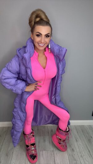 Płaszcz pikowany BASTET fioletowy PREMIUM - obrazek 2