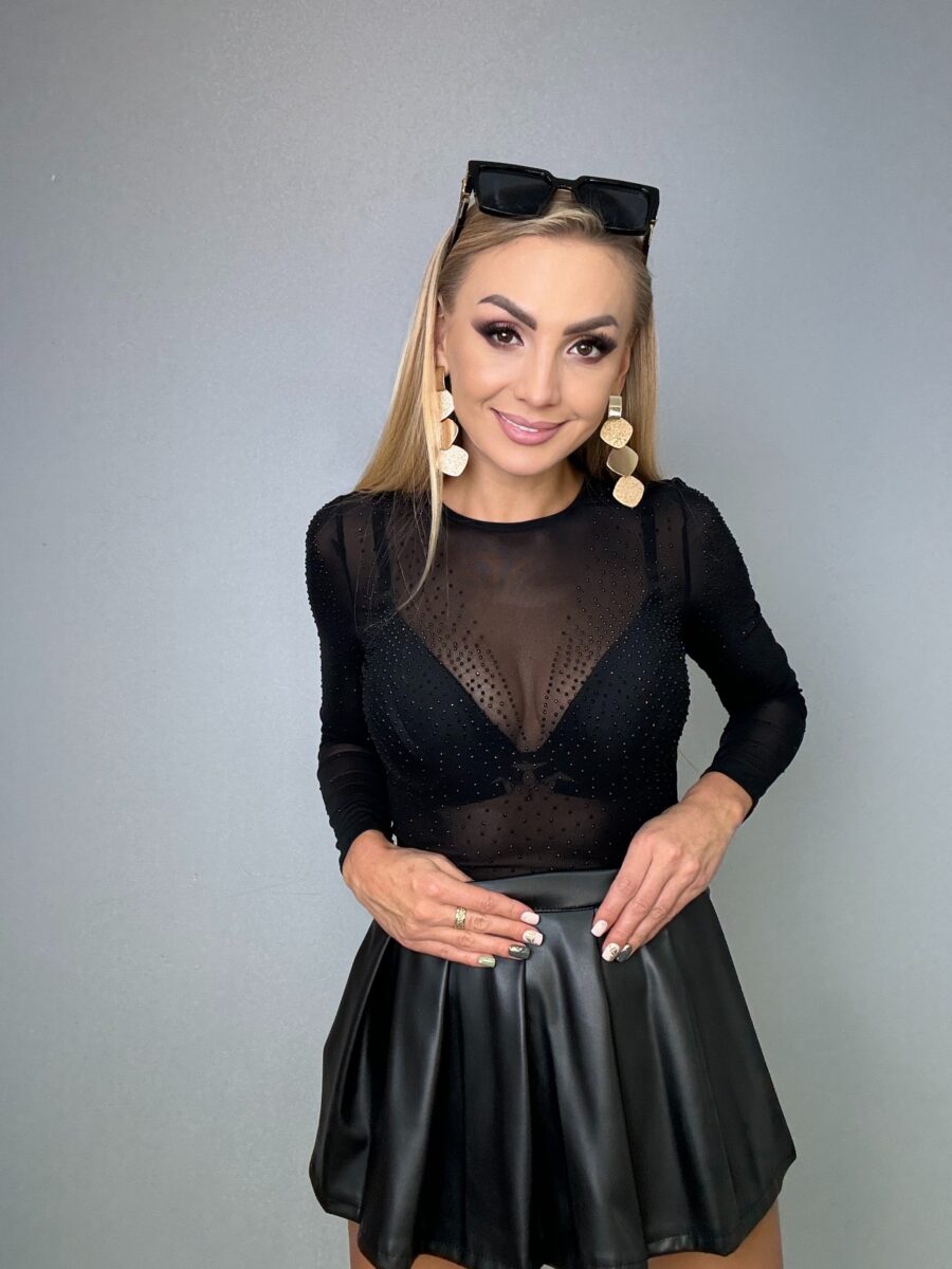 Body siatka cyrkoniowe kolor czarny V NOWOŚĆ - obrazek 1