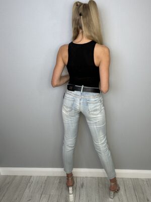 Wiosenny Blask - Spodnie Jeansowe z Cyrkoniami - obrazek 6