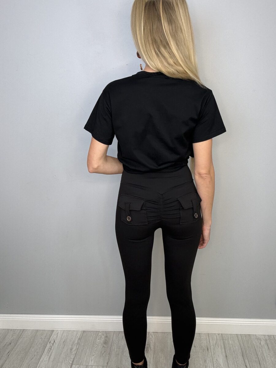 Czarne legginsy modelujące pośladki - obrazek 2