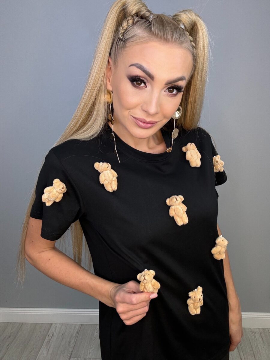 Koszulka Czarna z Pluszakami - obrazek 1