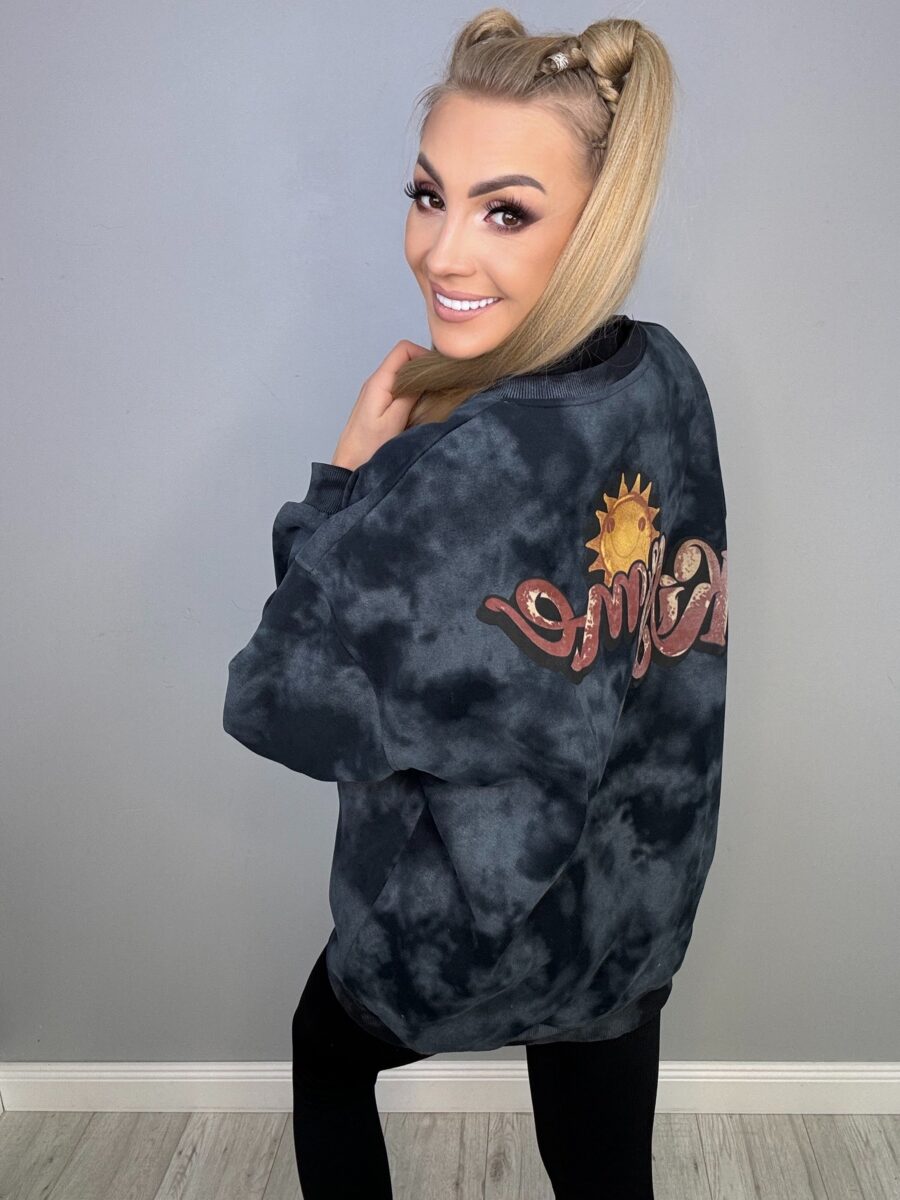 Premium Bluza Wysadzana Cyrkoniami w Kolorze Grafitowym - obrazek 3